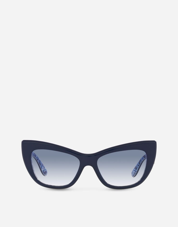 Dolce & Gabbana Солнцезащитные очки New Print Синий цвет с принтом майолики VG4417VP419