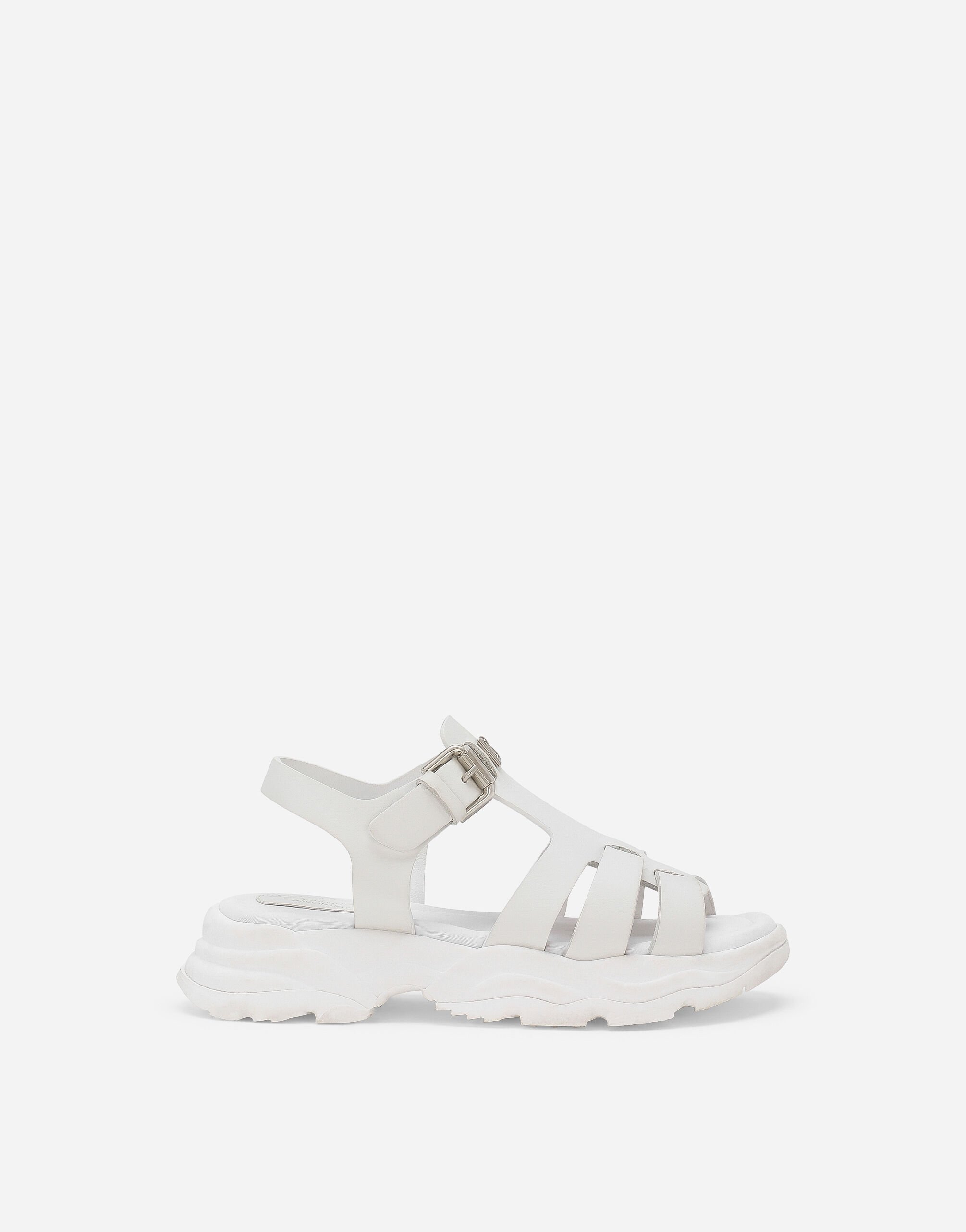 Dolce & Gabbana Rubberized calfskin sandals Beige DA5119AQ040