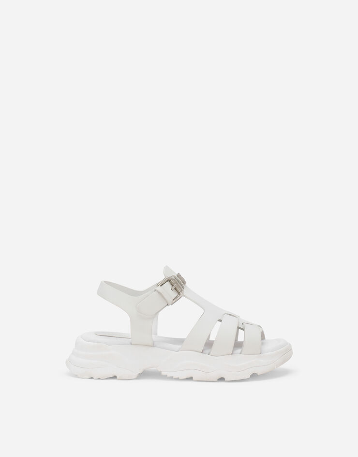Dolce & Gabbana Rubberized calfskin sandals White DA5204AB097