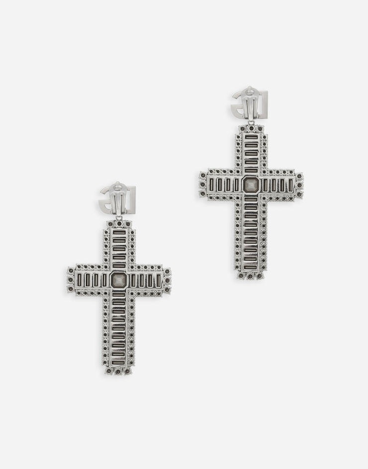 Dolce & Gabbana KIM DOLCE&GABBANA Cross earrings with rhinestone accents Crystal WEP4C3W1111