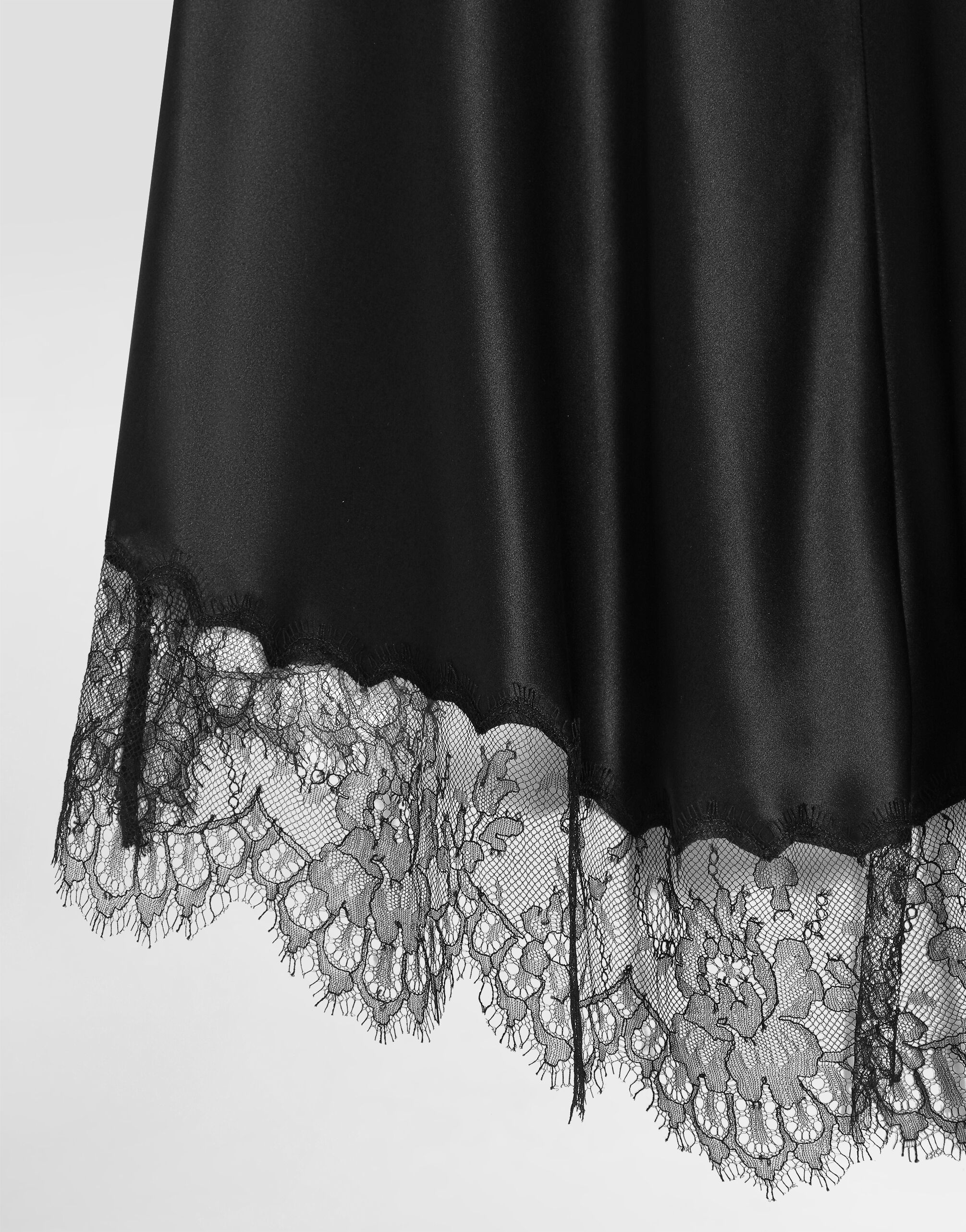 Silk satin skirt in Black for Women | Dolce&Gabbana® US