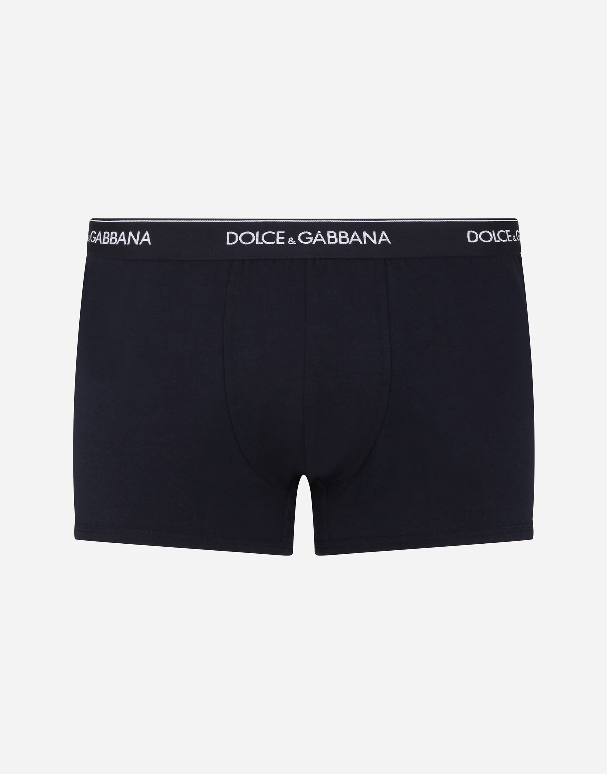 DOLCE&GABBANA ネイビー　ボクサーパンツ ギフトボックス　2枚セット Stretch cotton regular-fit boxers two-pack in Blue for Men