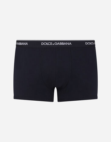 Dolce & Gabbana حزمة من اثنين بوكسر قطني مرن بقصة عادية أزرق M9C07JONN95