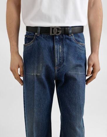 Dolce & Gabbana Cinturón de piel de becerro Negro BC4943AG651