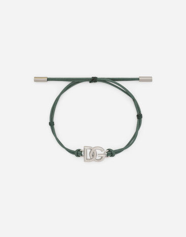 Dolce & Gabbana Cord bracelet with DG logo Silver WNQ5S2W1111