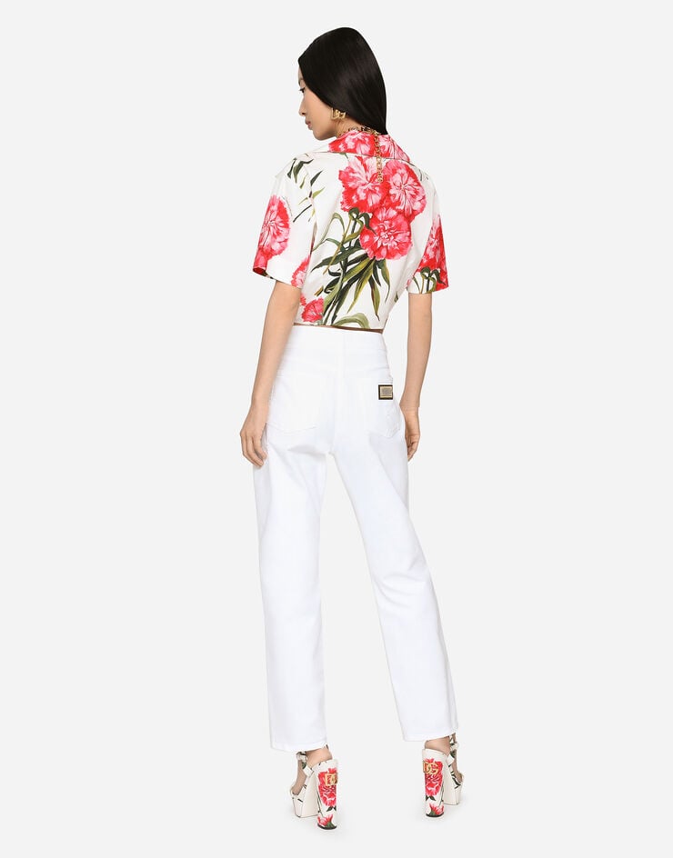 Dolce & Gabbana Vaqueros boyfriend de denim blanco con detalles rotos Multicolor FTAIADG8EY8
