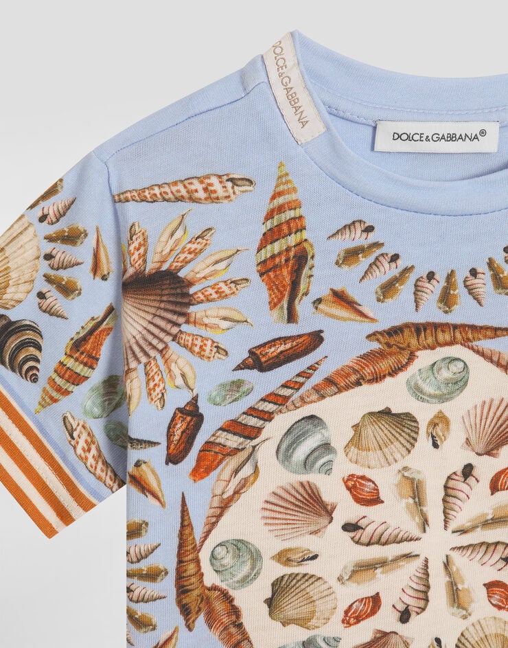 Dolce & Gabbana Shell-print short-sleeved jersey t-shirt Multicolor L1JT7WII7I0