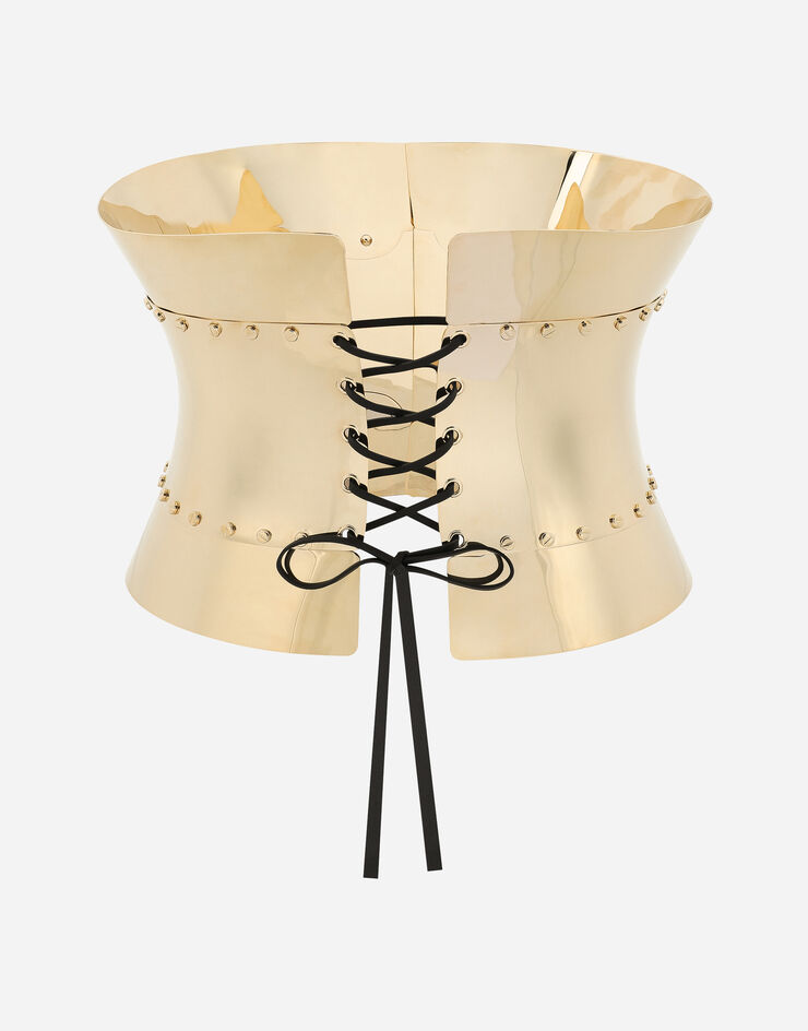Dolce & Gabbana Rigid wide corset belt with padlocks Gold WLP8S1W1111