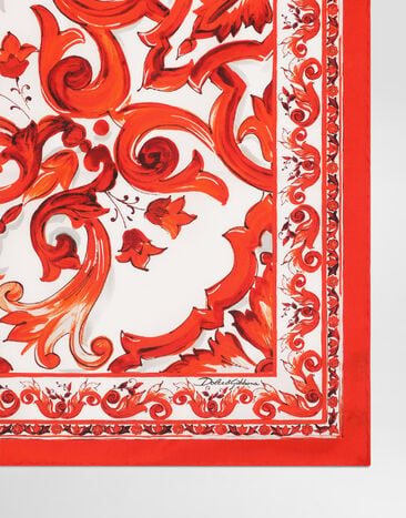 Dolce & Gabbana 50x50 majolica-print silk twill scarf Multicolor FN093RGDAOY