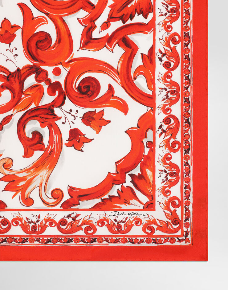 Dolce & Gabbana 50x50 majolica-print silk twill scarf Multicolor FN093RGDAOY