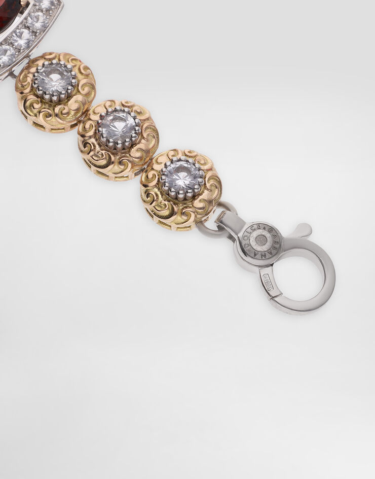 Dolce & Gabbana Eleganza Necklace 18-carat white and rose gold, garnets, and sapphires White WNSA5GWGAR1