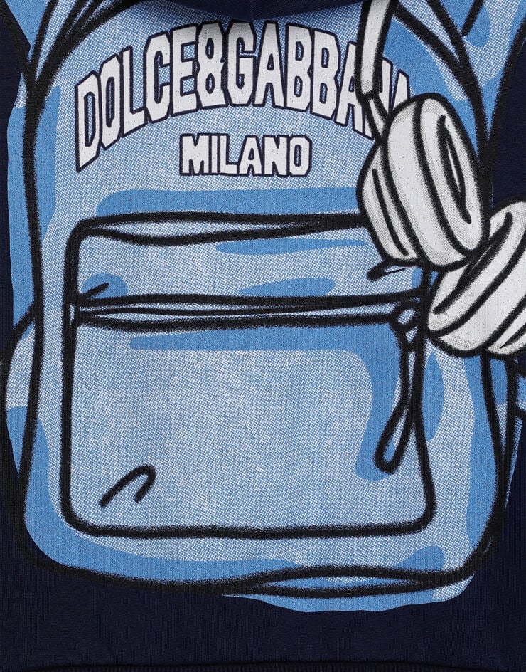 Dolce & Gabbana Hooded sweatshirt with DG backpack print Print L4JWKLII7IJ