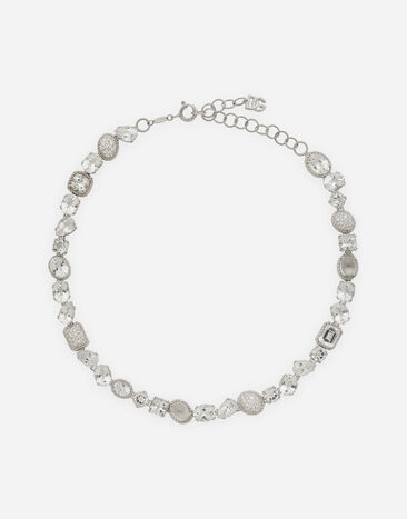 Dolce & Gabbana Halskette Anna aus Weißgold 18 kt mit farblosen Topasen Weiss WNQA1GWTPCO