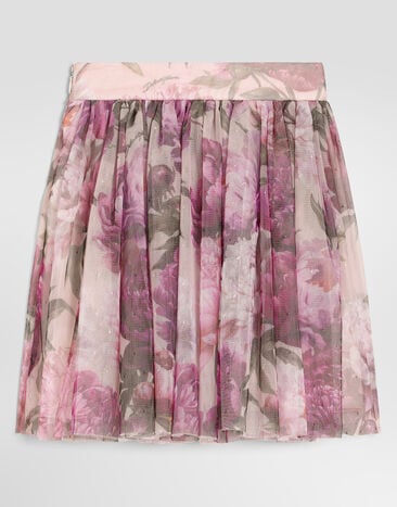 Dolce & Gabbana Peony-print tulle skirt Multicolor L56I19G7QZW