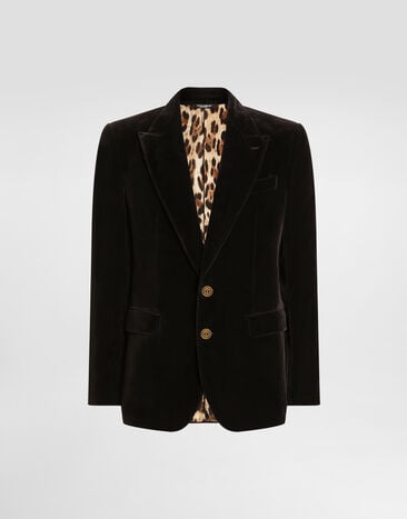 Dolce & Gabbana Single-breasted sicilia light cotton jacket Brown G2TV4TGJ619