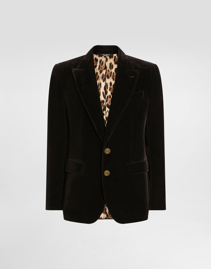 Dolce & Gabbana Single-breasted sicilia light cotton jacket Brown G2TV4TGJ619
