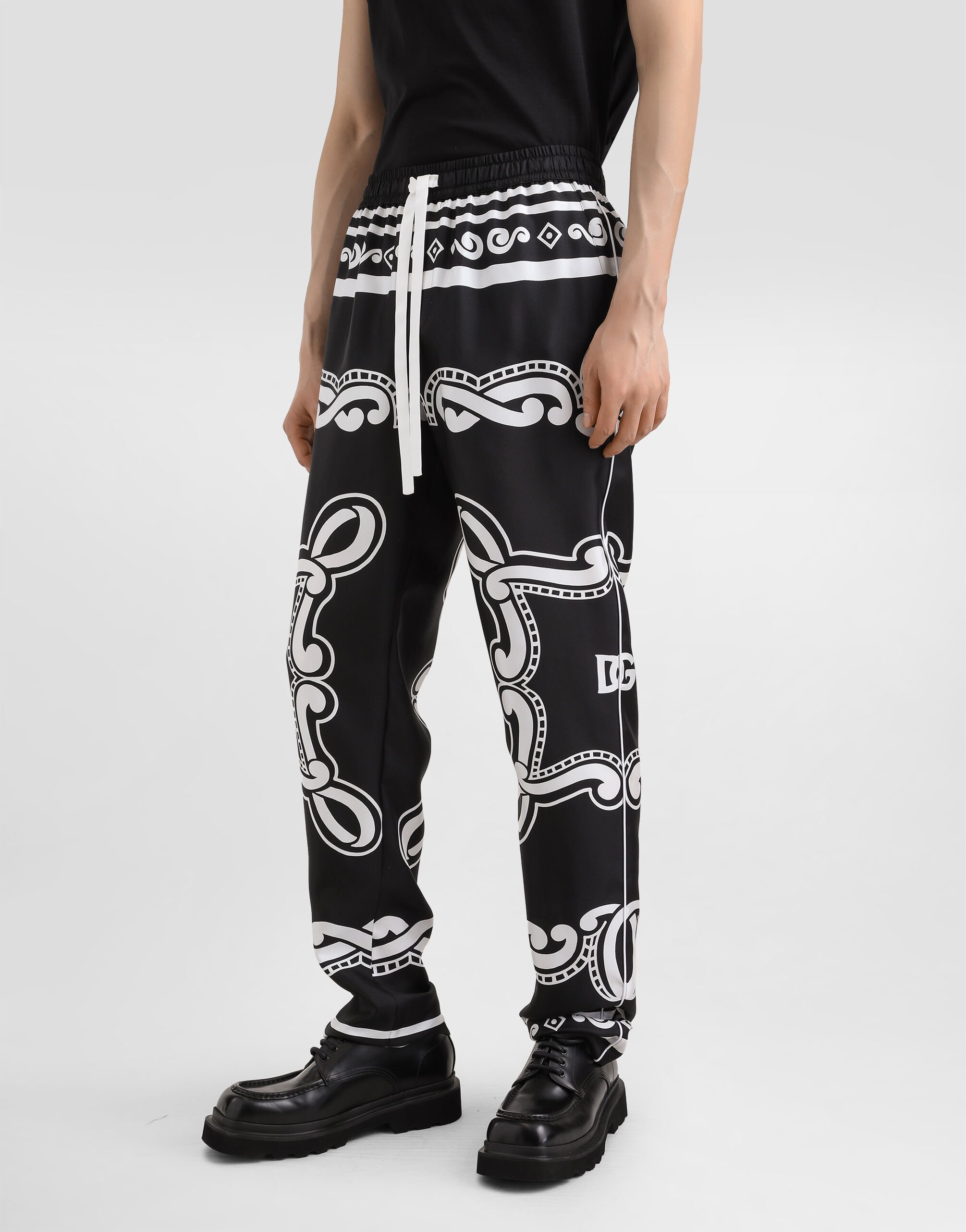 Silk pajama pants in Print for Men Dolce Gabbana