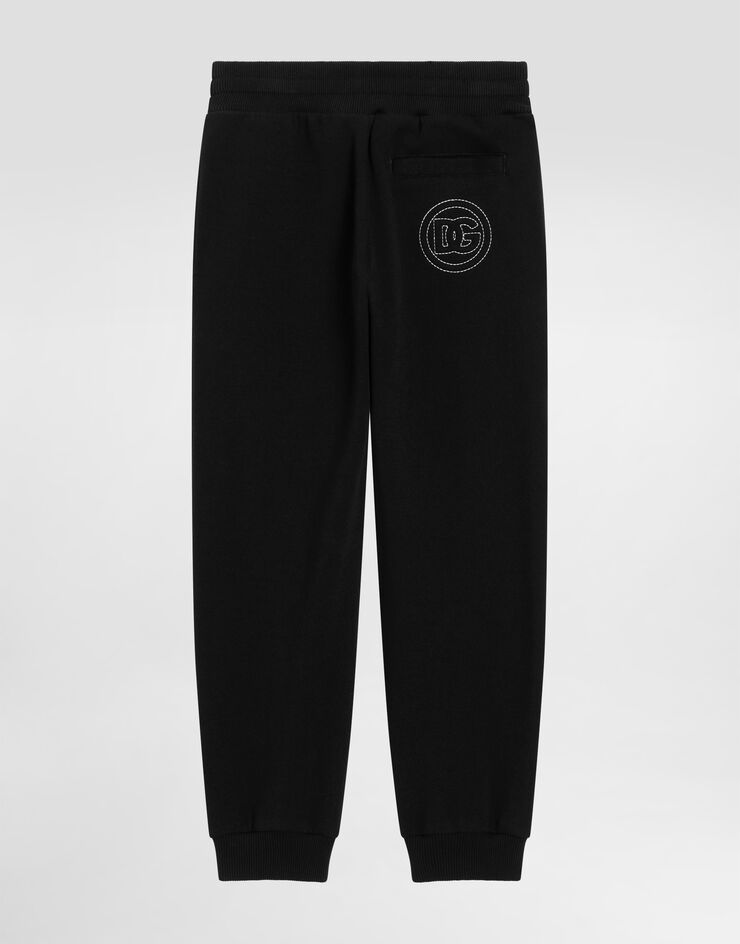 Dolce & Gabbana Fleece jogging pants with DG logo Black L4JPIGG7OSS