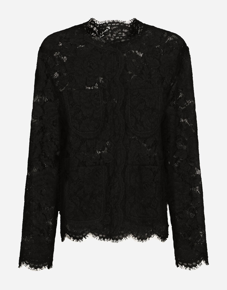 Dolce & Gabbana Veste droite en dentelle Noir F29TUTHLM7L