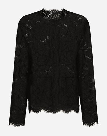 Dolce & Gabbana Single-breasted lace jacket Print F26S5TFSIBD
