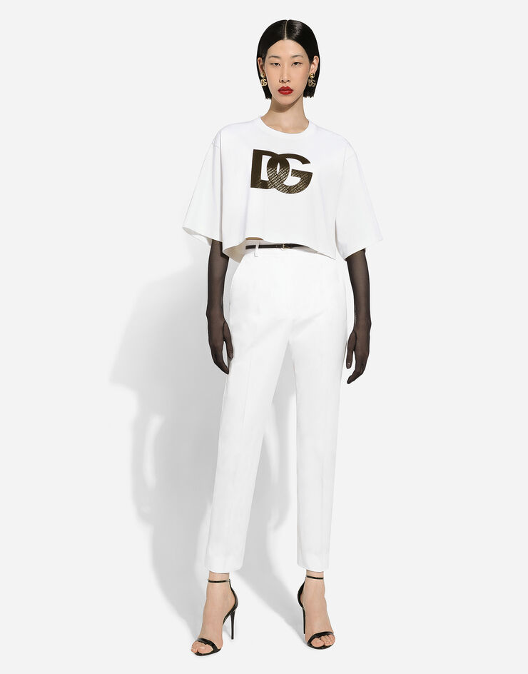 Dolce & Gabbana Pantalones sastre de gabardina Blanco FTAM2TFUFJR