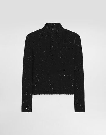 Dolce & Gabbana Knit polo shirt with sequins  GXZCUTJGMK1
