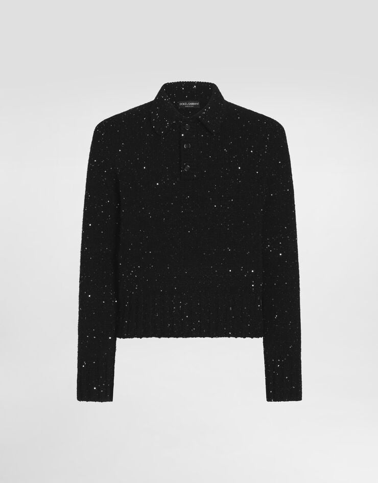 Dolce & Gabbana Knit polo shirt with sequins Dolce & Gabbana Knit polo shirt with sequins GXZCUTJGMK1