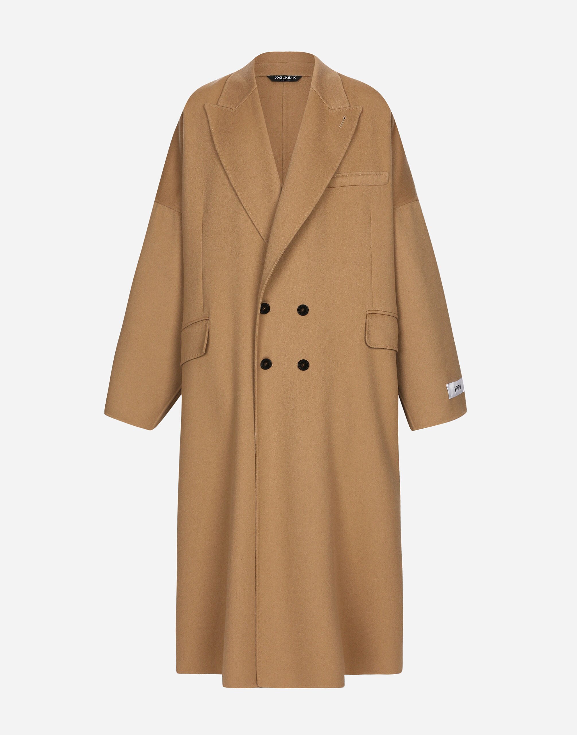Dolce & Gabbana Double-breasted double cashmere coat Beige G9AVETGH485