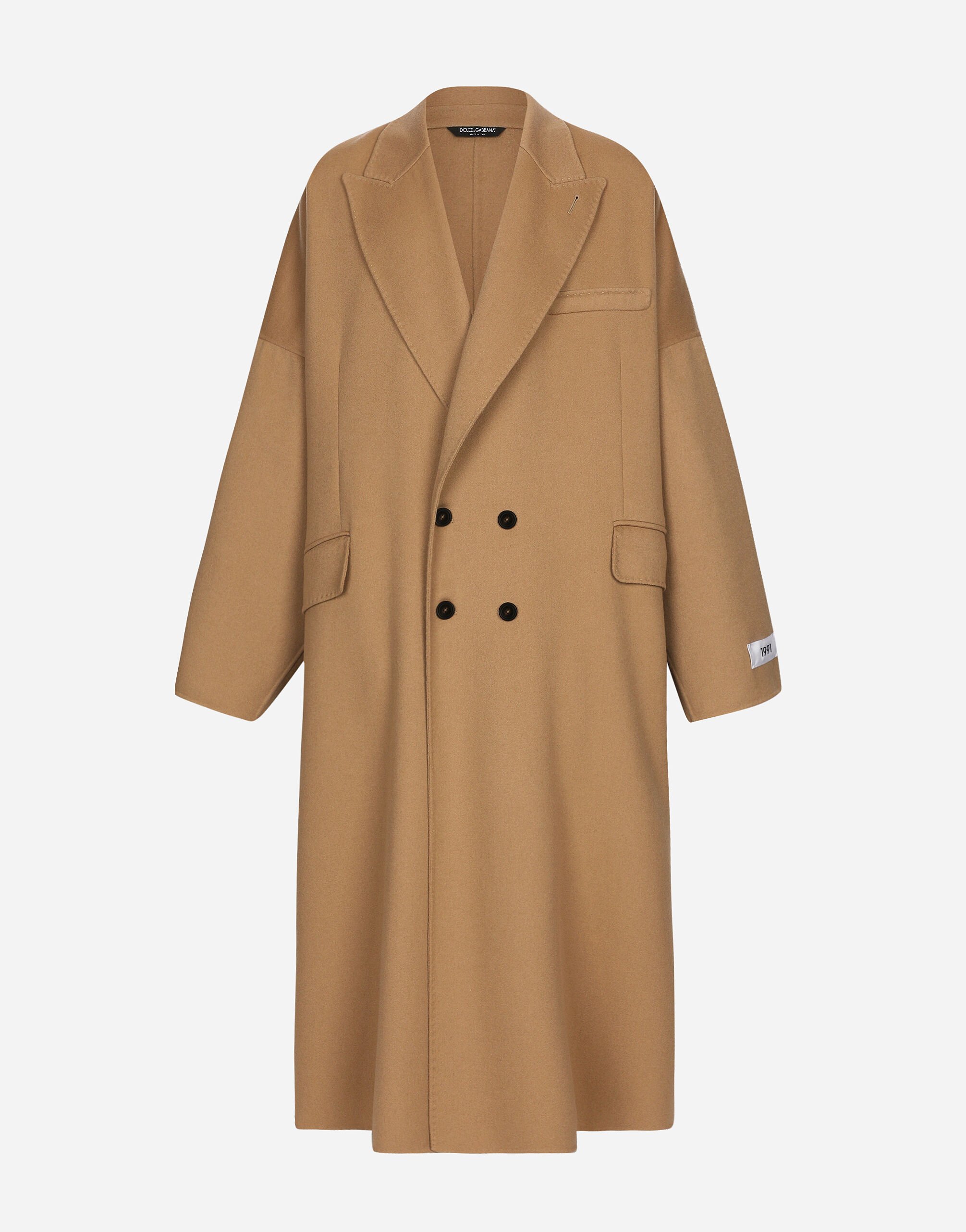 Double breasted double cashmere coat in Beige for Men Dolce Gabbana