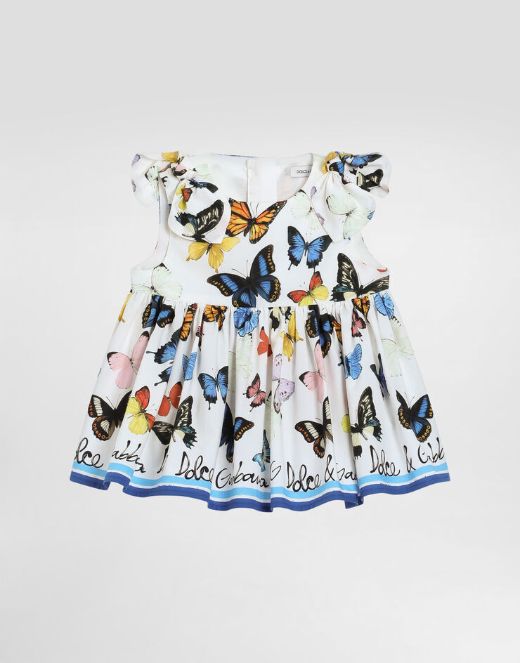 Dolce & Gabbana Poplin top with butterfly print Print L21N61FI5KS