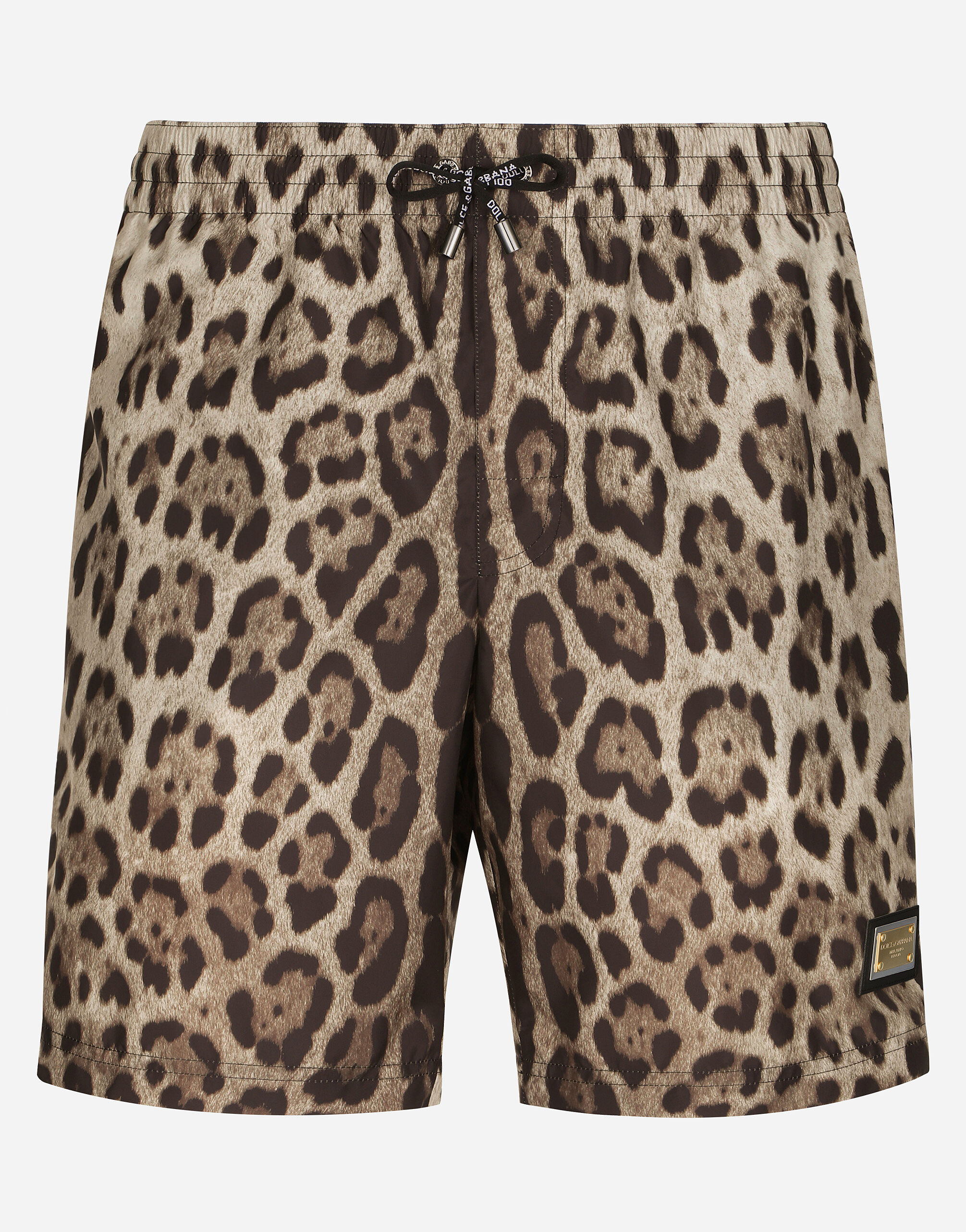 Mens leopard hotsell swim trunks