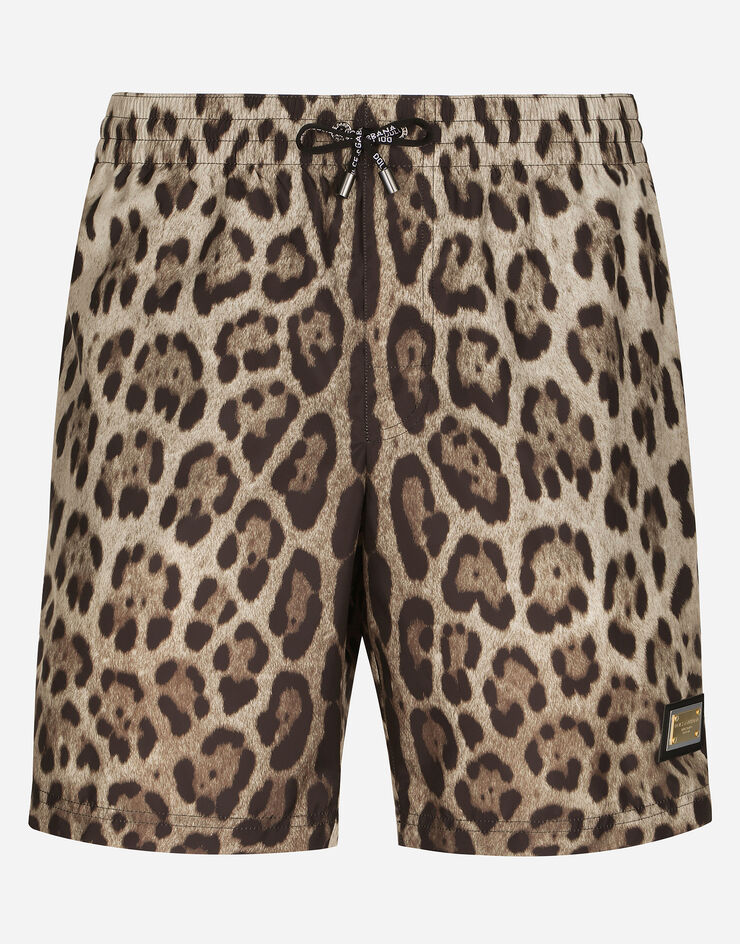 Dolce & Gabbana Bañador bóxer medio con estampado de leopardo Estampado Animalier M4A13THSM7F