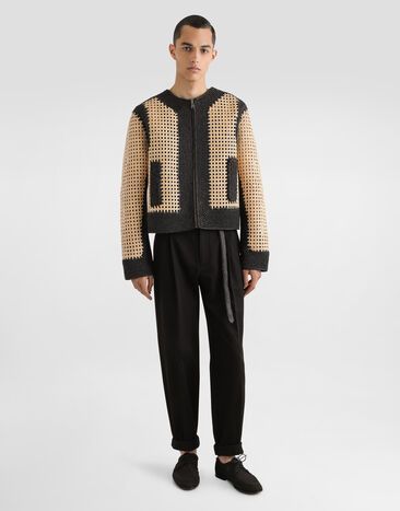 Dolce & Gabbana Woven raffia jacket Multicolor G9BNRTGJ151