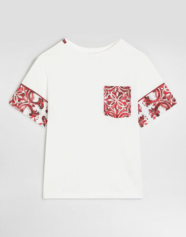 Dolce & Gabbana Majolica-print jersey t-shirt White L4JTKHG7P5D