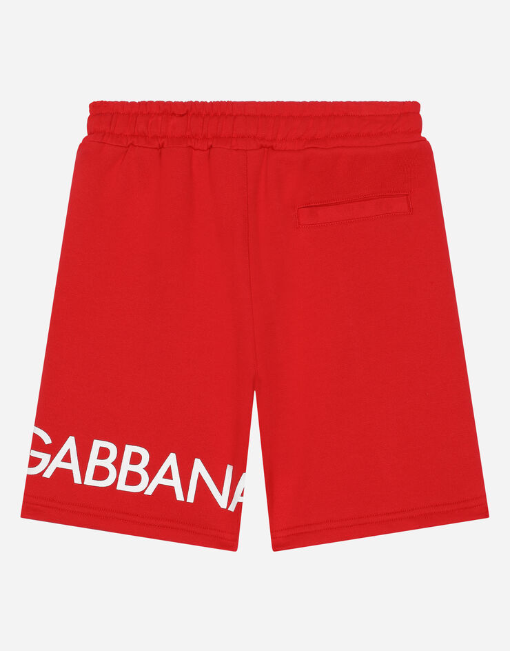 Dolce & Gabbana Bermuda de jogging en jersey avec imprimé logo Rouge L4JQP2G7IXP