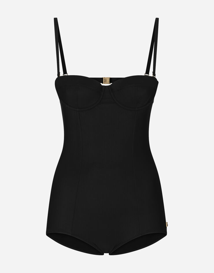 Dolce & Gabbana Balconette one-piece swimsuit Black O9A13JONO12