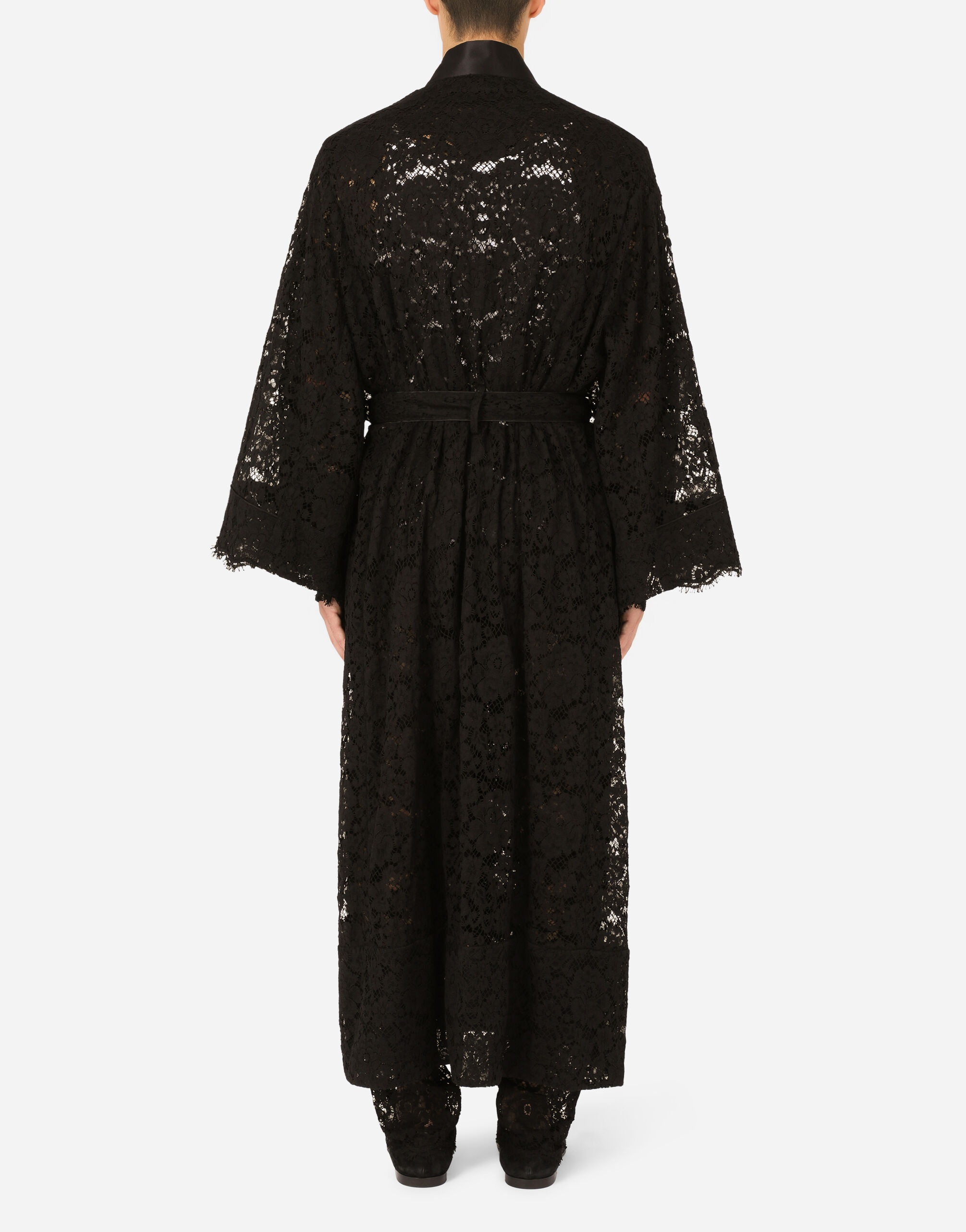 Lace robe in Black for Men | Dolce&Gabbana® US