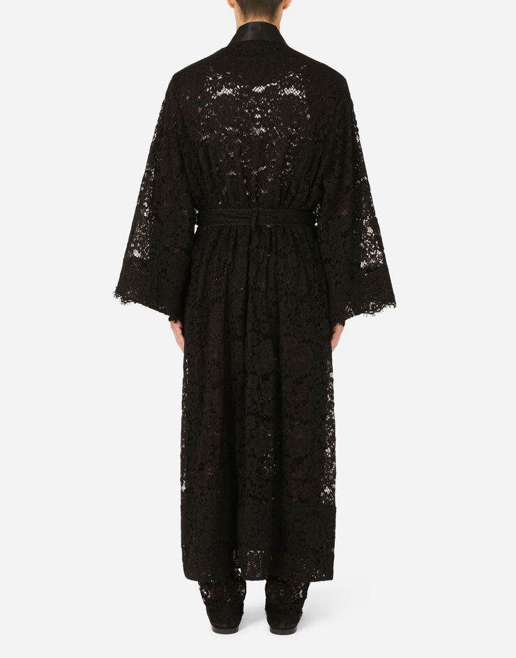 Dolce & Gabbana Lace robe Black G032CTHLMEA