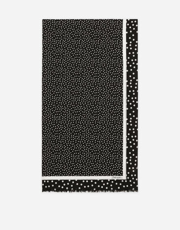 Dolce & Gabbana Paréo 110 x 190 en coton avec imprimé à pois Imprimé O4A01JFI5IM