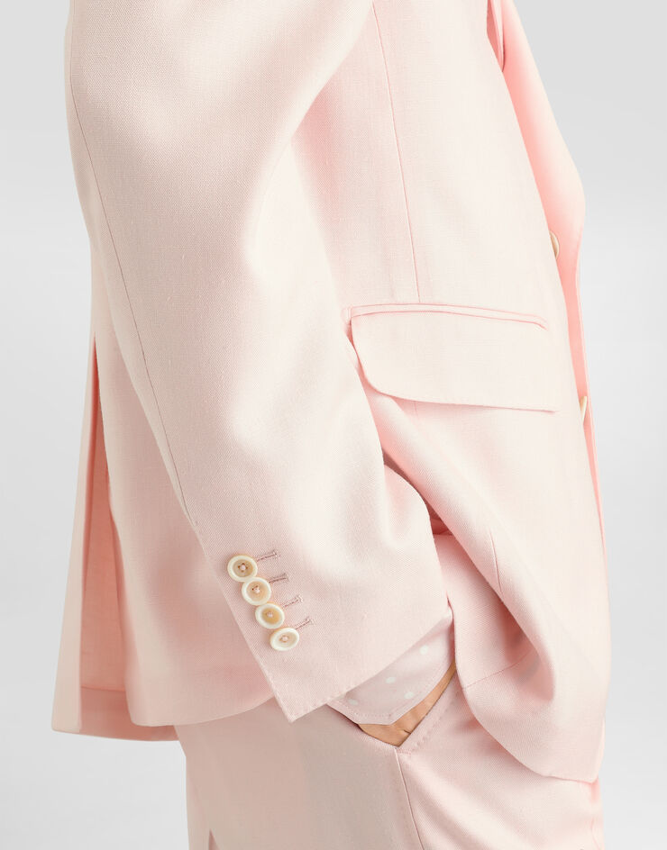 Dolce & Gabbana Veste Sicilia Light en viscose à simple boutonnage Pink G2QS6TFU8CQ