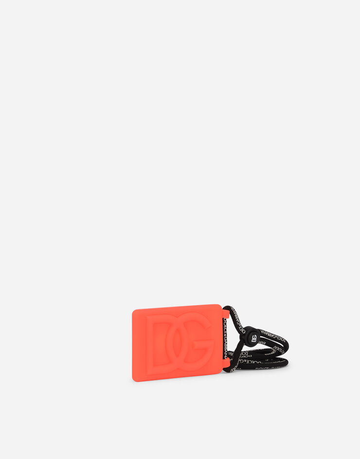 Dolce & Gabbana Porte-badge en caoutchouc avec logo en relief Orange BP3237AG816