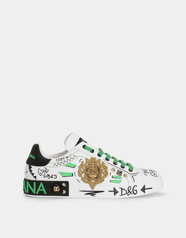 Dolce & Gabbana Calfskin Portofino sneakers with patch Multicolor CS2288A6C78