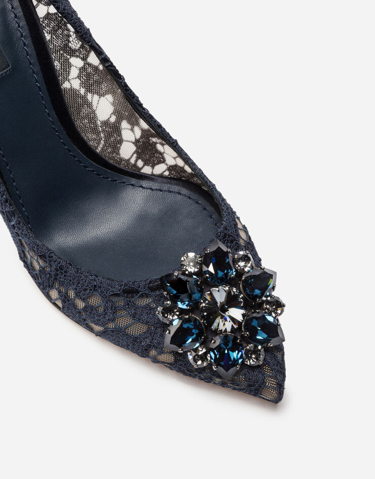 Dolce & Gabbana Lace rainbow pumps with brooch detailing Blue CD0101AL198