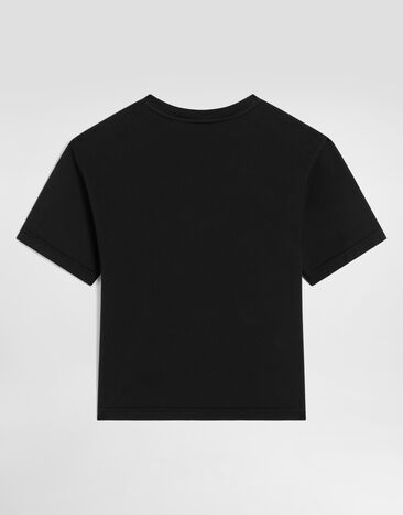 Dolce & Gabbana Jersey t-shirt with logo Black L4JTHVG7Q0T