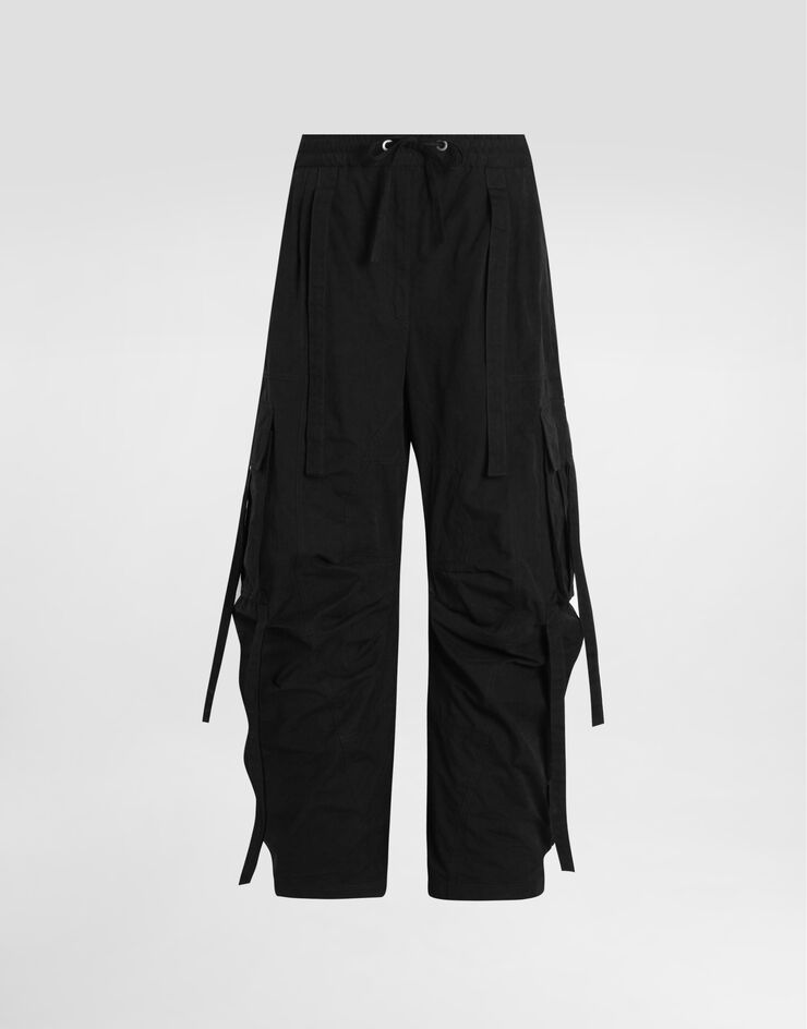 Dolce & Gabbana Waxed faille cargo pants Black FTDEHTHUMS8
