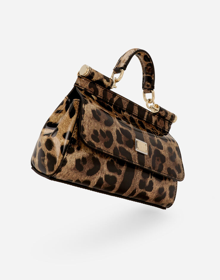 Dolce & Gabbana KIM DOLCE&GABBANA Маленькая сумка Sicily с короткой ручкой леопардовым принтом BB7116AM568