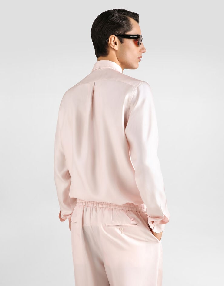 Dolce & Gabbana Martini silk twill shirt Pink G5ML1TFU1XB