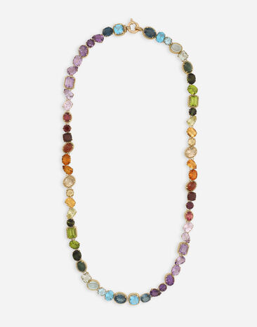 Dolce & Gabbana Collar largo Rainbow de oro amarillo de 18 kt con gemas multicolores Dorado WNMB1GWMIX1
