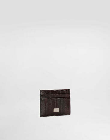 Dolce & Gabbana Eel leather card holder Brown BP0330A8A53