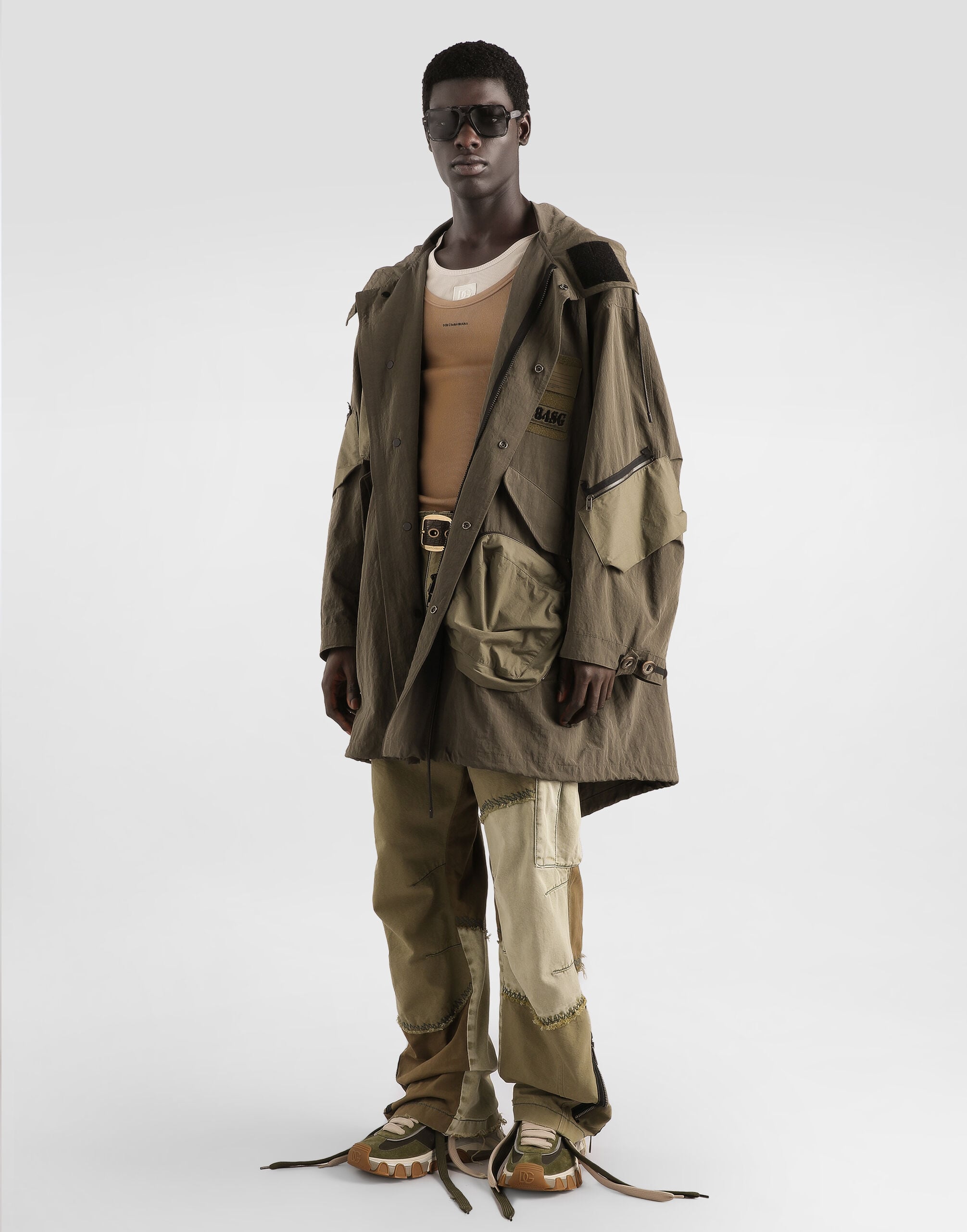 Hooded parka in Green for Men | Dolce&Gabbana®